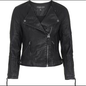 Size 6 topshop faux leather jacket